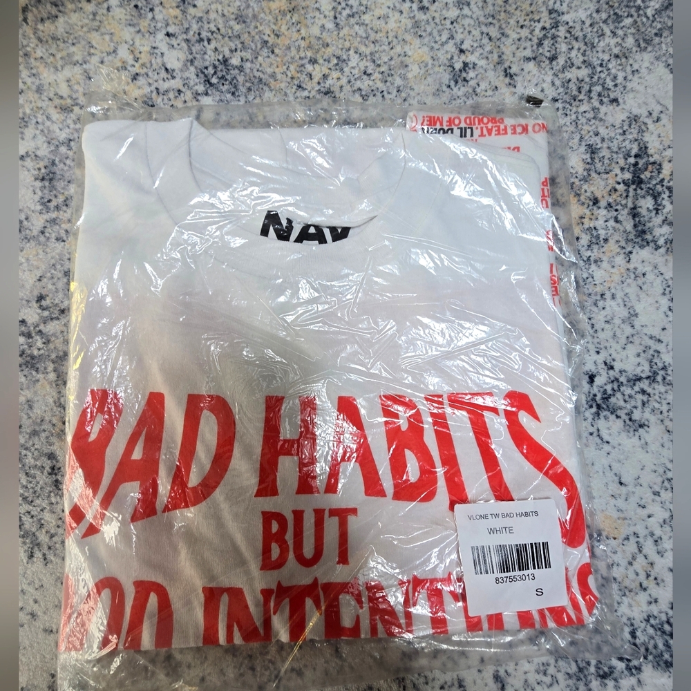 NAV x VLONE Bad Habits Tee Size SMALL Brand New In Poly